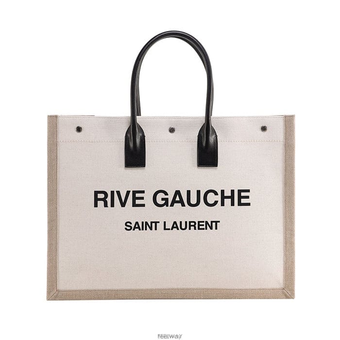 생로랑 Rive Gauche 로고 프린트 토트백