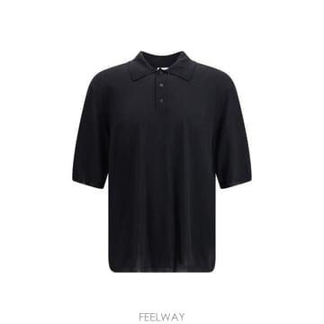 26 FW 생로랑 카산드라 숏슬리브 폴로 셔츠 블랙 841679Y75YW