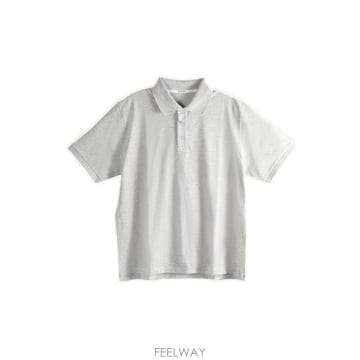 26 FW 생로랑 카산드라 엠브로이더드 숏슬리브 폴로 셔츠 그레이 844845Y37HC