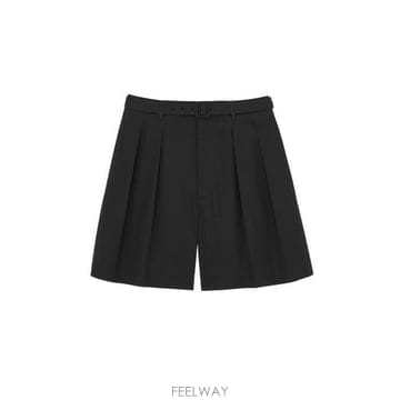 26 FW 생로랑 벨티드 테일러드 버뮤다 코튼 쇼츠 블랙 860929Y1H48