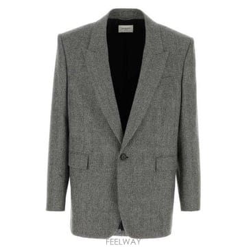 26 FW 생로랑 싱글 브레스티드 울퓨어 체크 자켓 837196Y5H54