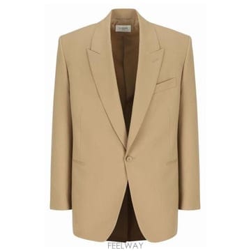 26 FW 생로랑 싱글 브레스티드 피크드 라펠 울퓨어 자켓 821895Y405W