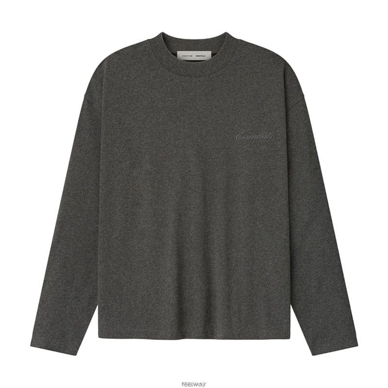 26SS 피어오브갓에센셜 코튼 그레이 남성 긴팔 티셔츠 125HO254201F CHARCOAL HEATHER