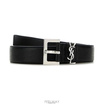26 FW 생로랑 카산드라 로고 플레이트 벨트 블랙 634440AAC8A