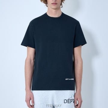 26 FW 갤러리 디파트먼트 French 마이크로 로고 코튼 티셔츠 네이비 TOP035 WBLK