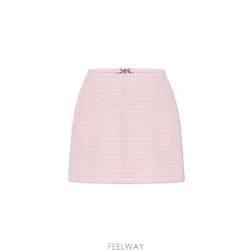베르사체 체크 패턴 미니 스커트