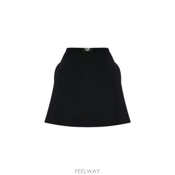 26 FW 베르사체 메두사 울 헤드 미니스커트 블랙 1B000 10223971A12789
