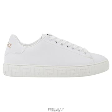 26 FW 베르사체 화이트 그레카 엠보싱 레이스업 스니커즈 1W010 10135681A09608