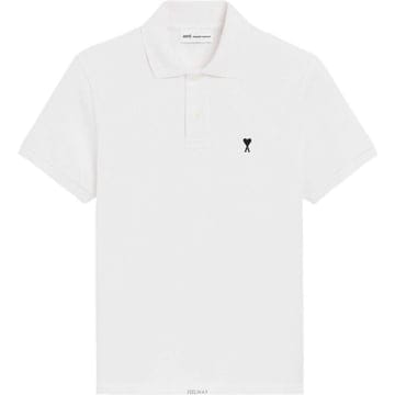 (당일) 26SS 아미 블랙 하트 로고 화이트 폴로 티셔츠 HPL411 760 100
