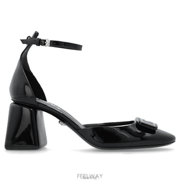 26 FW 베르사체 로고 프린팅 70mm 라운드토 펌프스 1B00P 1017840D2VE