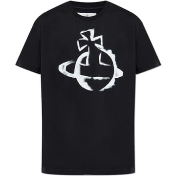 비비안웨스트우드 STENCIL ORB 클래식 티셔츠 블랙