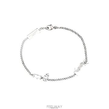 26 FW 생로랑 카산드라 참 로고 플라크 팔찌 692489Y1526