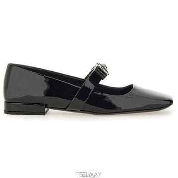 26 FW 베르사체 Gianni 리본 레더 발레리나 슈즈 1B00P 1016073D2VE