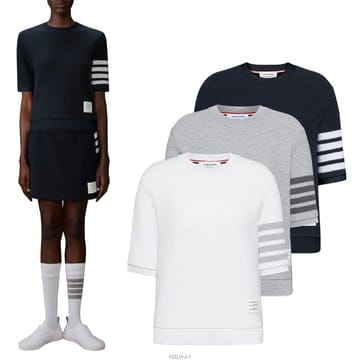 Thom Browne 26SS ����� �ؽ�ó�� ��ư ���� Ƽ���� FJS222A26SS ����� �ؽ�ó�� ��ư ���� Ƽ���� FJS222A