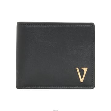 베르사체 V 메탈로고 가죽 반지갑