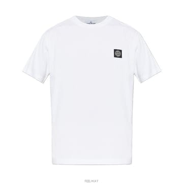 당일[A.POR]26SS 스톤아일랜드 미니로고 코튼 화이트 티셔츠 L1S152100027