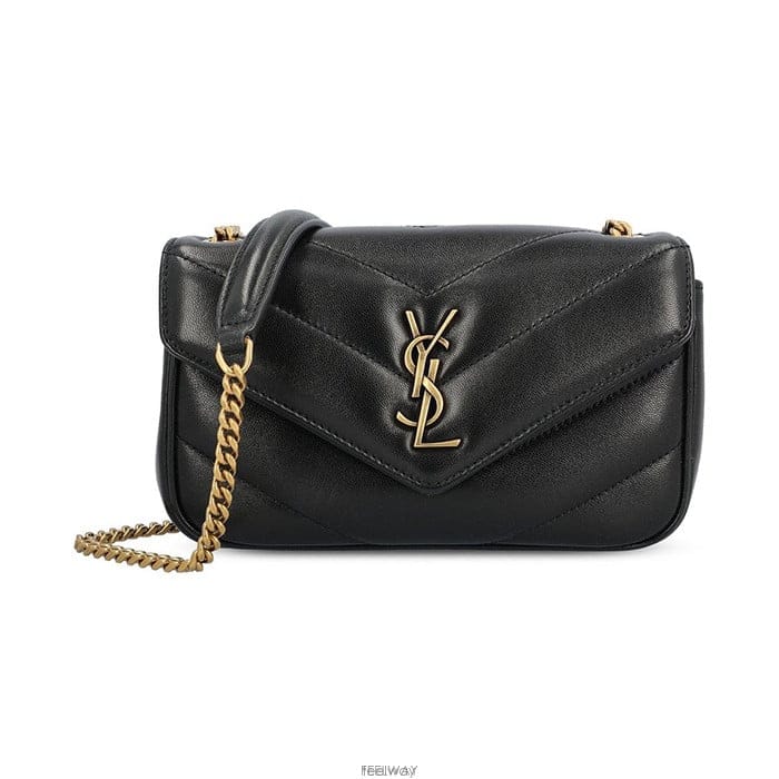26 FW 생로랑 Loulou 로고 플라크 미니 숄더백 블랙 821749AAEAX