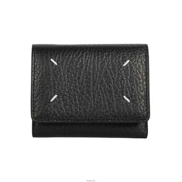 마르지엘라 26SS 스티치 로고 코인 반지갑 블랙 SA3UI0010 P4455 T8013