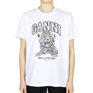 디몬트)가니 여성 레오파드 그래픽 반팔(화이트) T4124 943