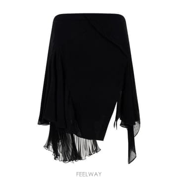 26 FW 베르사체 애시메트릭 헴 실크 미니 스커트 1B000 10078831A06582
