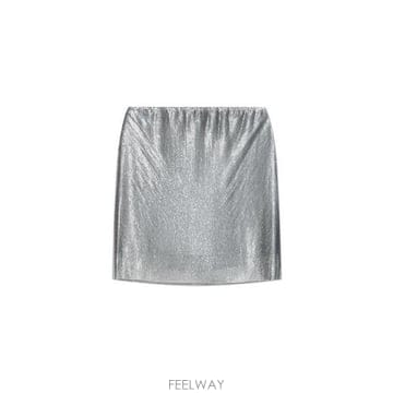 베르사체 시퀸 장식 미니 스커트 메탈릭