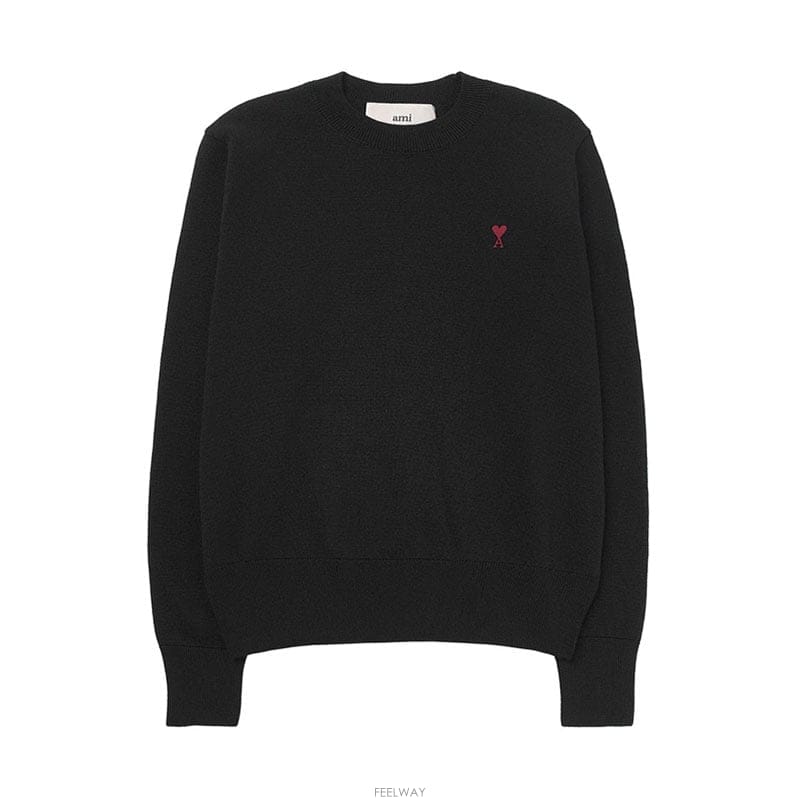 26SS 아미 하트 로고 블랙 남성 니트 HKS826 001 009