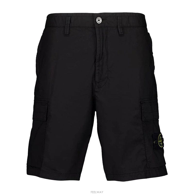 스톤아일랜드 로고 패치 블랙 남성 반바지 K1S15 L100L08 S0003 V0029