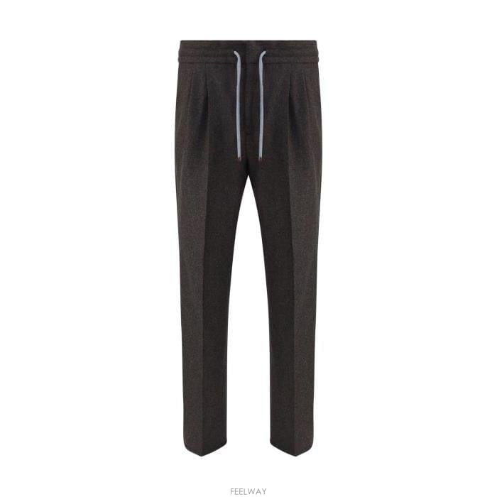 26 FW 브루넬로 쿠치넬리 드로스트링 엘라스틱 웨이스트 팬츠 브라운 M038PE1710
