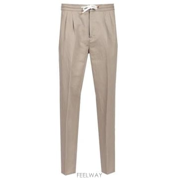26 FW 브루넬로 쿠치넬리 드로스트링 테이퍼드 레그 팬츠 브라운 MH255E1710