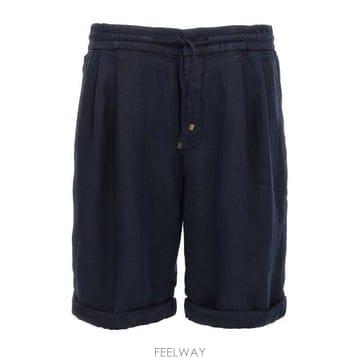 26 FW 브루넬로 쿠치넬리 드로스트링 니하이 쇼츠 네이비 M243DU0020
