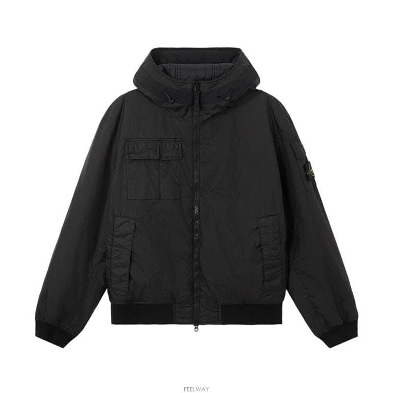 26SS 스톤아일랜드 멤브레인 블랙 남성 후드 점퍼 L1S15 4100005 S0A21 V0029