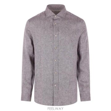 26 FW 브루넬로 쿠치넬리 버튼 롱슬리브 리넨 셔츠 브라운 MM6840627