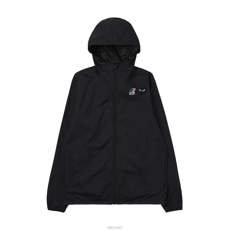 26SS 꼼데가르송 X 까웨 로고 와펜 블랙 공용 후드 자켓 AZ J507 051 1