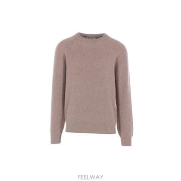 26 FW 브루넬로 쿠치넬리 크루넥 리브드 니트 캐시미어 스웨터 M2274100
