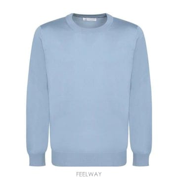 26 FW 브루넬로 쿠치넬리 크루네크라인 니트 점퍼 블루 M2900100