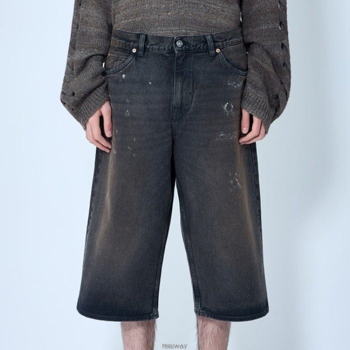 26 FW 아워레가시 Capri Cut 카프리 컷 데님 와이드 쇼츠 블랙 M2265CN