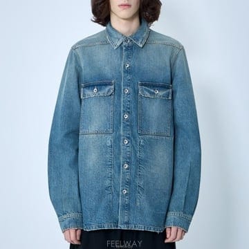 26 FW 릭오웬스 다크쉐도우 포켓 패치 데님 오버 셔츠 블루 DU01F4755 DWB 06