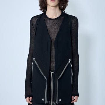 26 FW 릭오웬스 어시메트릭 지퍼 디테일 베스트 블랙 RR01F2910 CCVSR3 09