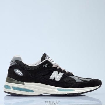 26 FW 991 로고 패치 사이드 스웨이드 어퍼 스니커즈 블랙 U991BK2