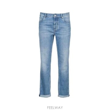 26 FW 브루넬로 쿠치넬리 미드라이즈 스트레이트 레그 진 블루 M283PD3210