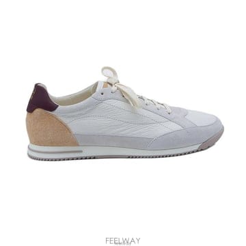 26 FW 브루넬로 쿠치넬리 로우탑 레이스업 패스닝 스니커즈 화이트 MZUKOKA348