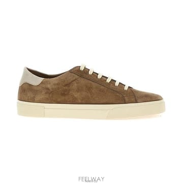 26 FW 브루넬로 쿠치넬리 로고 엠보싱 레이스업 스니커즈 브라운 MZUCHHP330