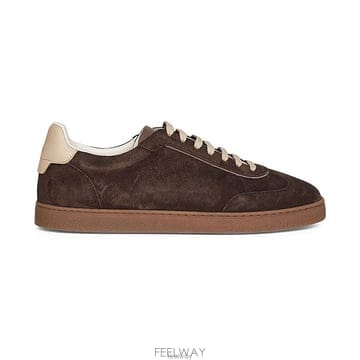 26 FW 브루넬로 쿠치넬리 로우탑 레이스업 스니커즈 브라운 MZUSGGJ336