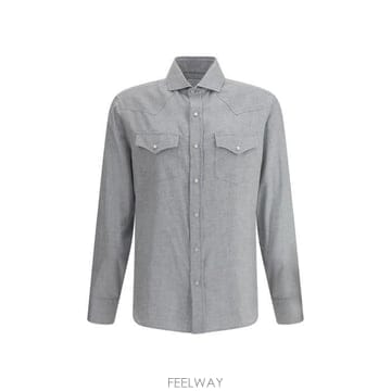 26 FW 브루넬로 쿠치넬리 버튼 롱슬리브 포켓 셔츠 C045 MY6374008