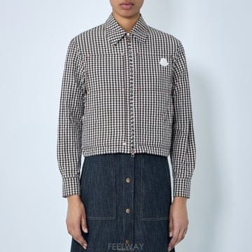 26 FW 몽클레어 Gingham 깅엄 체크 집업 셔츠 자켓 L1093 2F00008 599DI F02