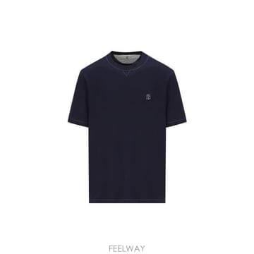 26 FW 브루넬로 쿠치넬리 로고 엠브로이디드 크루넥 티셔츠 CW369 M0B131328G