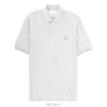 26 FW 브루넬로 쿠치넬리 로고 디테일 숏슬리브 폴로 셔츠 CH200 ME8548788