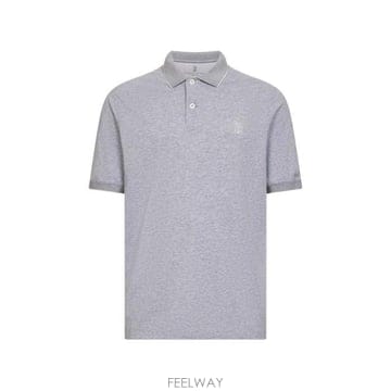 26 FW 브루넬로 쿠치넬리 로고 엠브로이더드 숏슬리브 폴로 셔츠 CQ087 M0B139779G