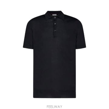 26 FW 브루넬로 쿠치넬리 숏슬리브 버튼 폴로 셔츠 CH101 M29800125