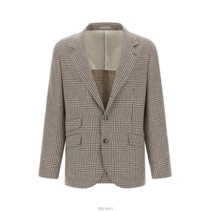 26 FW 브루넬로 쿠치넬리 싱글 브레스티드 하운드투스 자켓 C003 MV4167BWD2